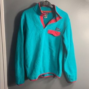 Green and pink, Patagonia quarter button up